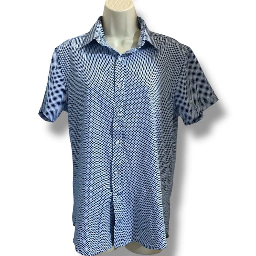 Denim & Flower Navy Patterned Button Down Shirt Small